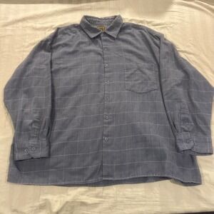 Bruno B Mens 3X Big Grey Windowpane Herringbone Button Down Shirt Italian Design